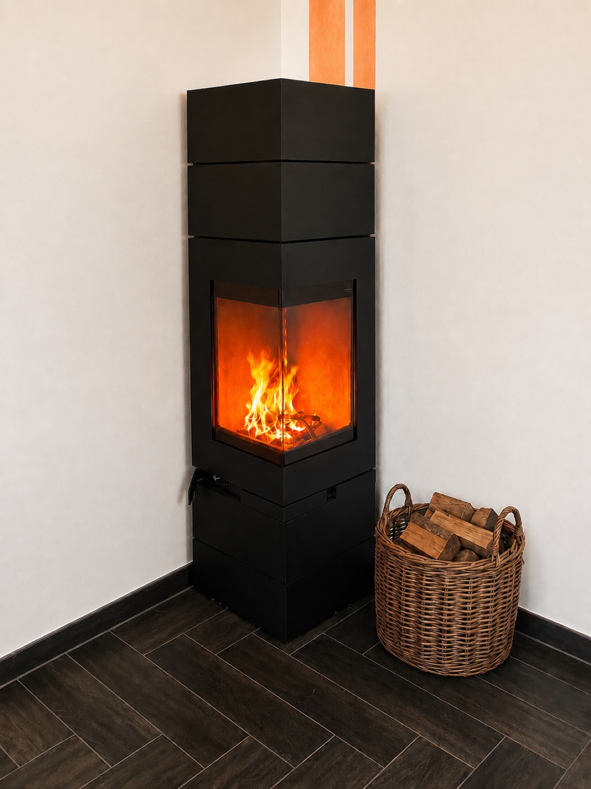Kaminzeit Referenzkamin 01 – Modern, Ecke